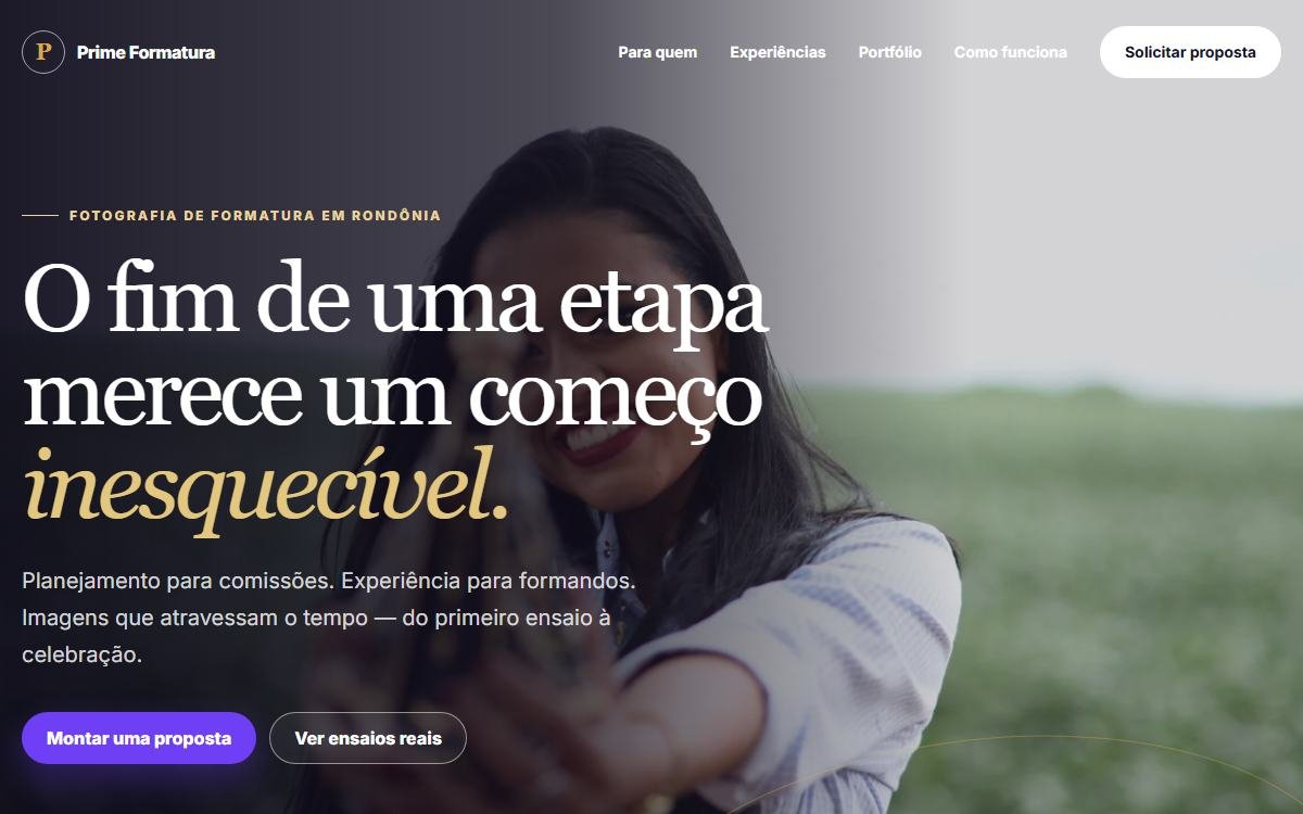 Capa do site Prime Formatura